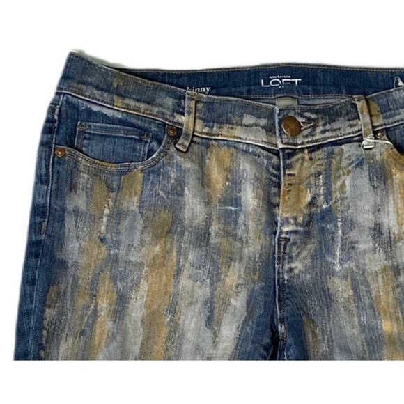 REFRESHED- Ann Taylor LOFT Hand Painted Denim Jeans - Picture 2 of 6